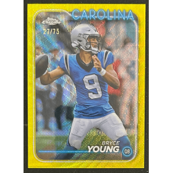Bryce Young 2024 Topps Chrome yellow refractor 27/75