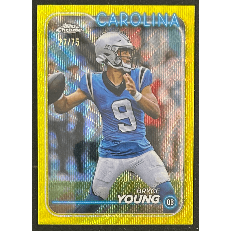Bryce Young 2024 Topps Chrome yellow refractor 27/75