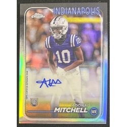 Adonai Mitchell 2024 Topps Chrome rookie autograph