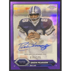 Drew Pearson 2024 Topps Chrome composite purple autograph 036/175