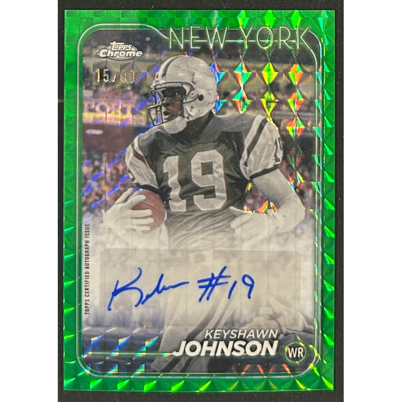Keyshawn Johnson 2024 Topps chrome green geometric autogrph 15/99
