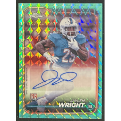 Jaylen Wright 2024 Topps chrome aqua rookie autograph 123/199