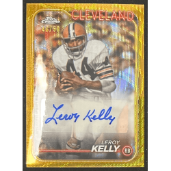 Leroy Kelly 2024 Topps chrome gold waves autograph 46/50