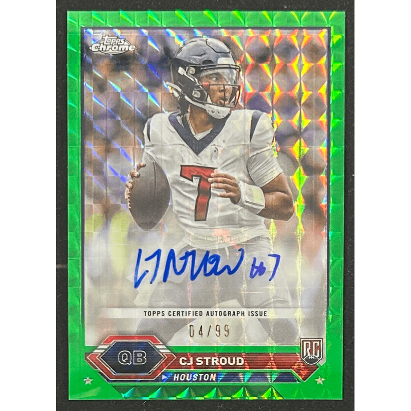CJ Stroud 2024 Topps composite chrome green geometric rc autograph 04/99