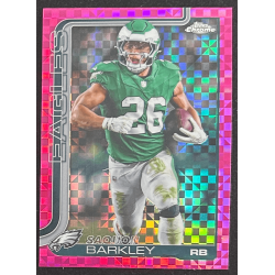 Saquon Barkley 2025 Topps Chrome Hot Pink X-Fractor