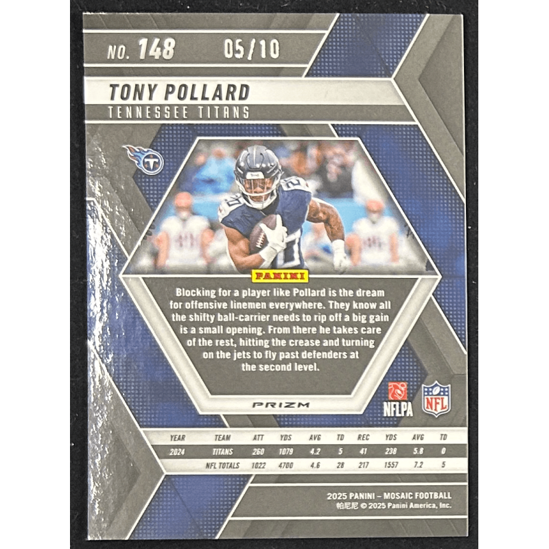 Tony Pollard 2025 Panini mosaic gold prizm geometric 05/10