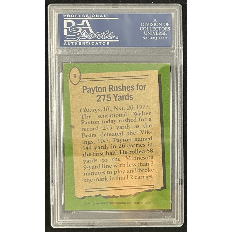 Walter Payton 1978 Topps 1977 highlights PSA 8.5