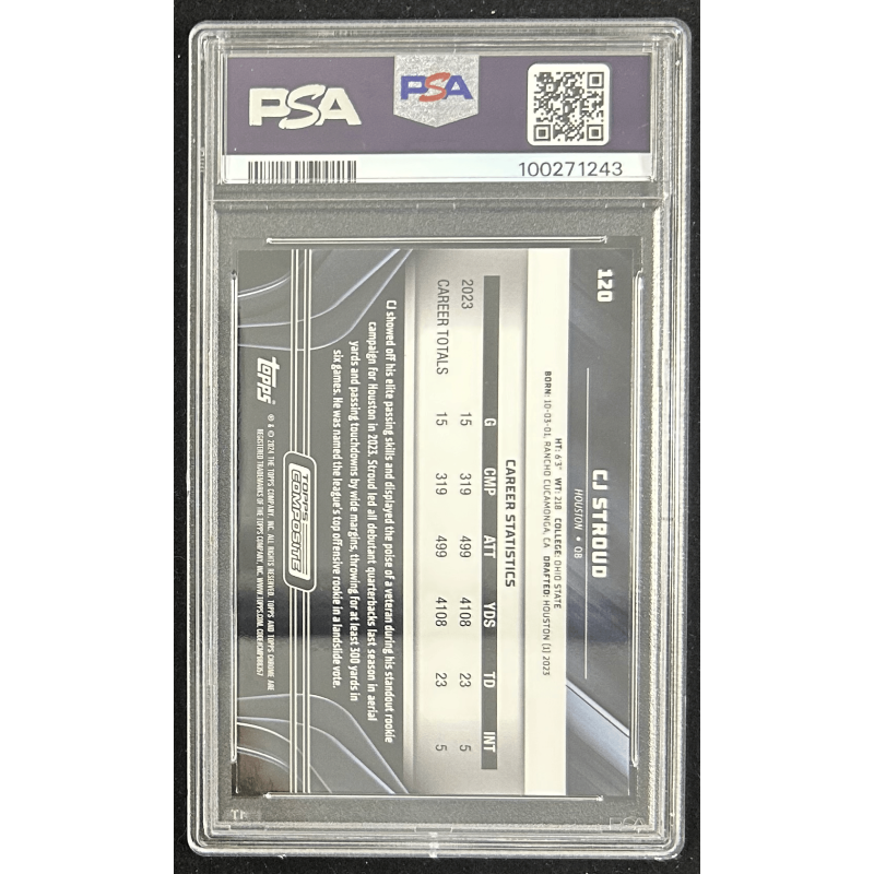 CJ Stroud 2023 Topps composite chrome black rookie PSA 9
