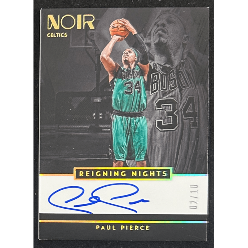 Paul Pierce 2018-19 Panini Noir Reigning Nights Signatures Holo Gold 02/10