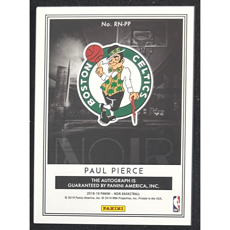 Paul Pierce 2018-19 Panini Noir Reigning Nights Signatures Holo Gold 02/10