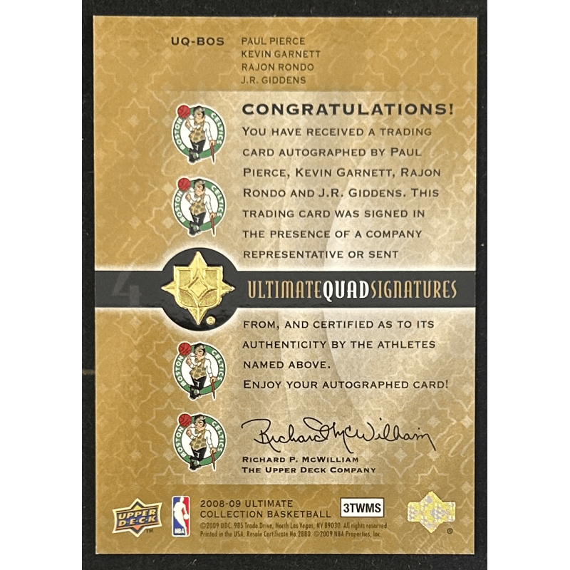 Giddens / Garnett/ Pierce / Rondo 2008-09 Ultimate Collection Signatures Quad 03/08