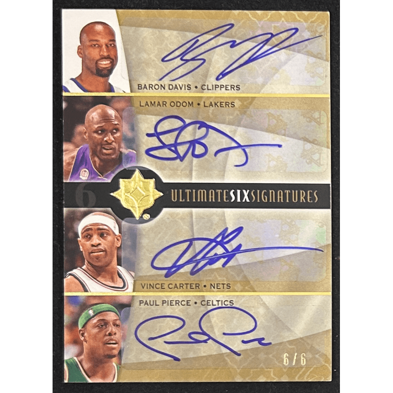 Kobe Bryant / davis / odom / carter / pierce/ nash 2008-09 Ultimate Collection Signatures six 6/6