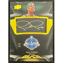 Paul Pierce 2008-09 UD Black All-Star Autographs Gold 3/6 - misscut