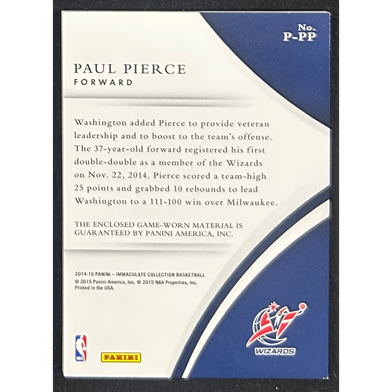Paul Pierce 2014-15 Immaculate Collection Patches 16/34