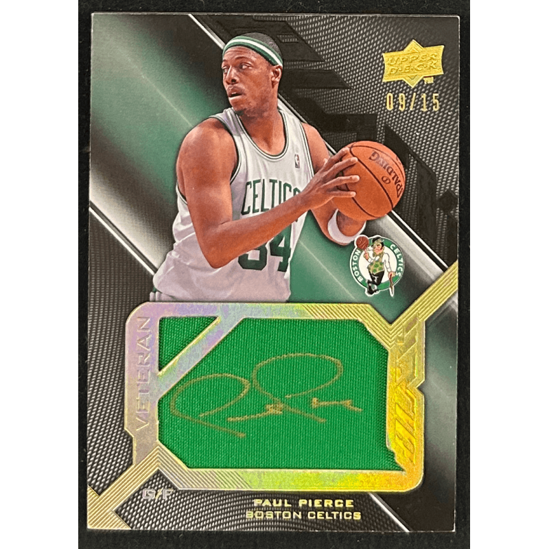 Paul Pierce 2008-09 UD Black Veteran Signed Jersey Gold 09/15