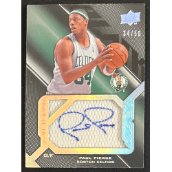 Paul Pierce 2008-09 UD Black Veteran Signed Jersey 34/50
