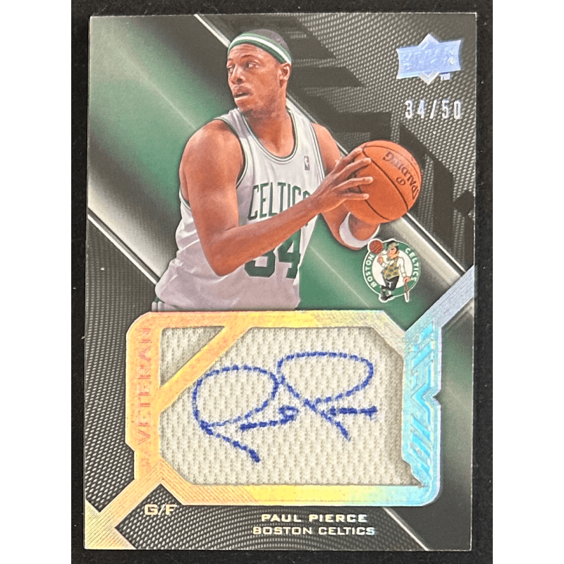 Paul Pierce 2008-09 UD Black Veteran Signed Jersey 34/50