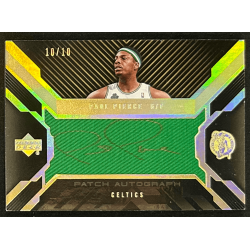 Paul Pierce 2007-08 UD Black Patch Material Autograph Gold 10/10