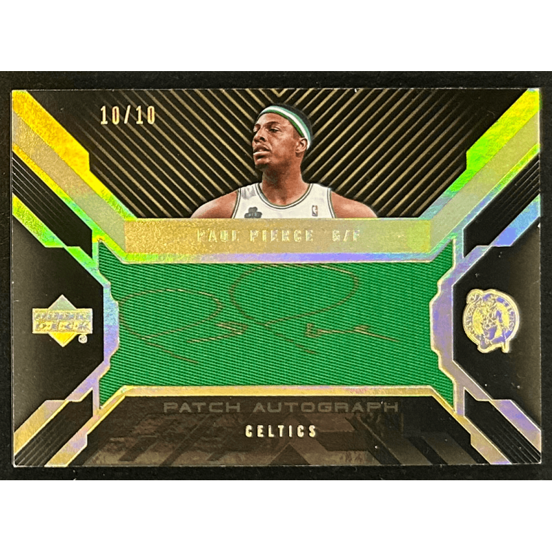 Paul Pierce 2007-08 UD Black Patch Material Autograph Gold 10/10