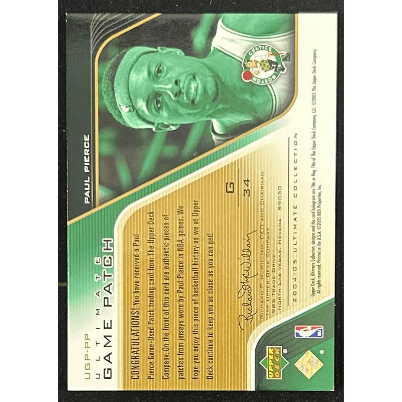 Paul Pierce 2004-05 Ultimate Collection Game Patches Limited Extra 4/10