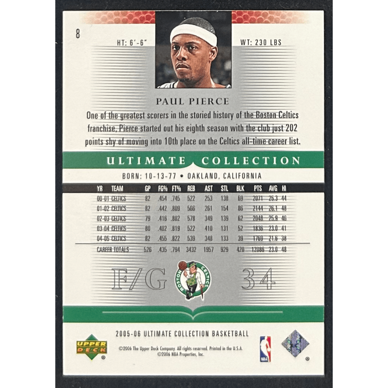 Paul Pierce 2005-06 Ultimate Collection Red 34/50