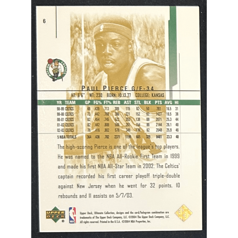 Paul Pierce 2003-04 Ultimate Collection Limited 16/25