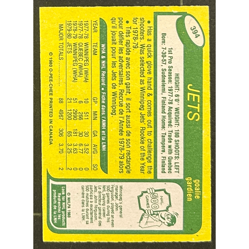MARKUS MATTSSON 1980-81 O-Pee-Chee rookie 394