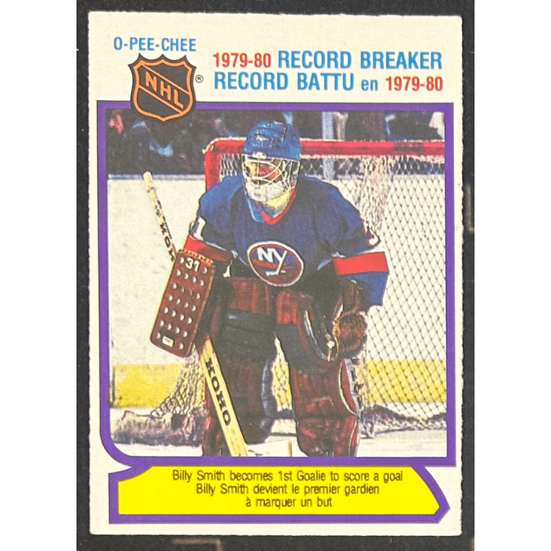 BILLY SMITH 1980-81 O-Pee-Chee 5 RB/First Goalie to Score a Goal