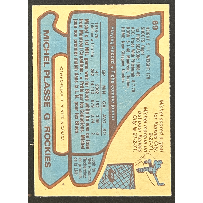 MICHEL PLASSE 1979-80 O-Pee-Chee 69