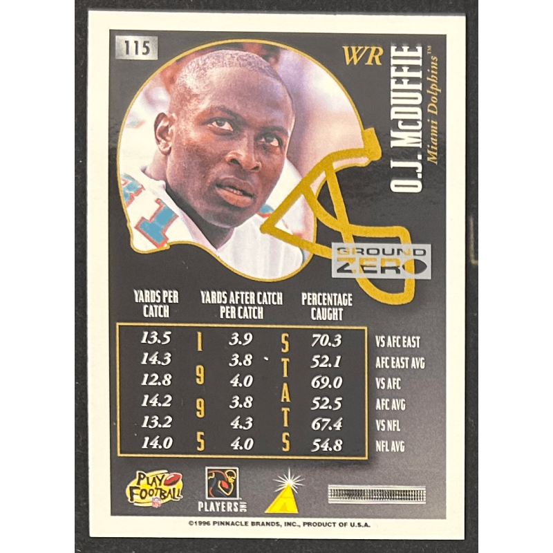 O.J McDuffie 1996 pinnacle summit ground zero