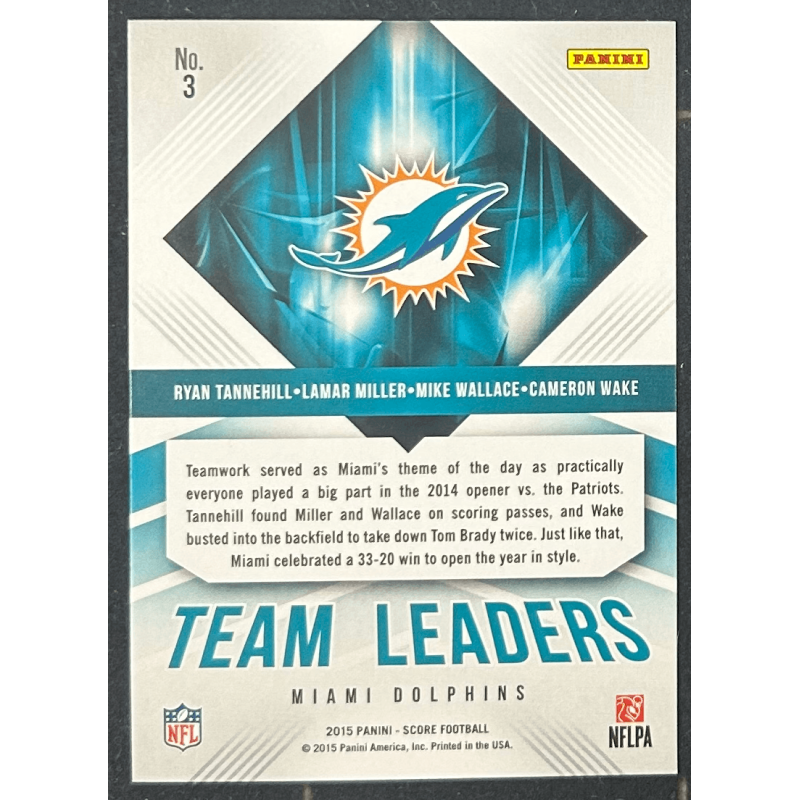 Miami Dolphins 2015 score team leaders red