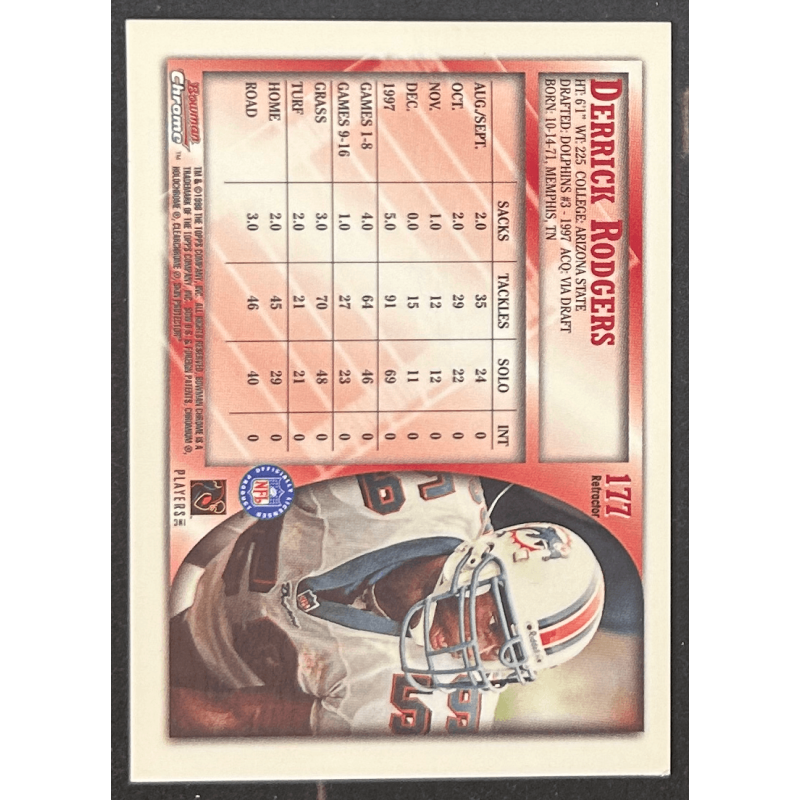 Derrick Rodgers 1996 bowman chrome refractor