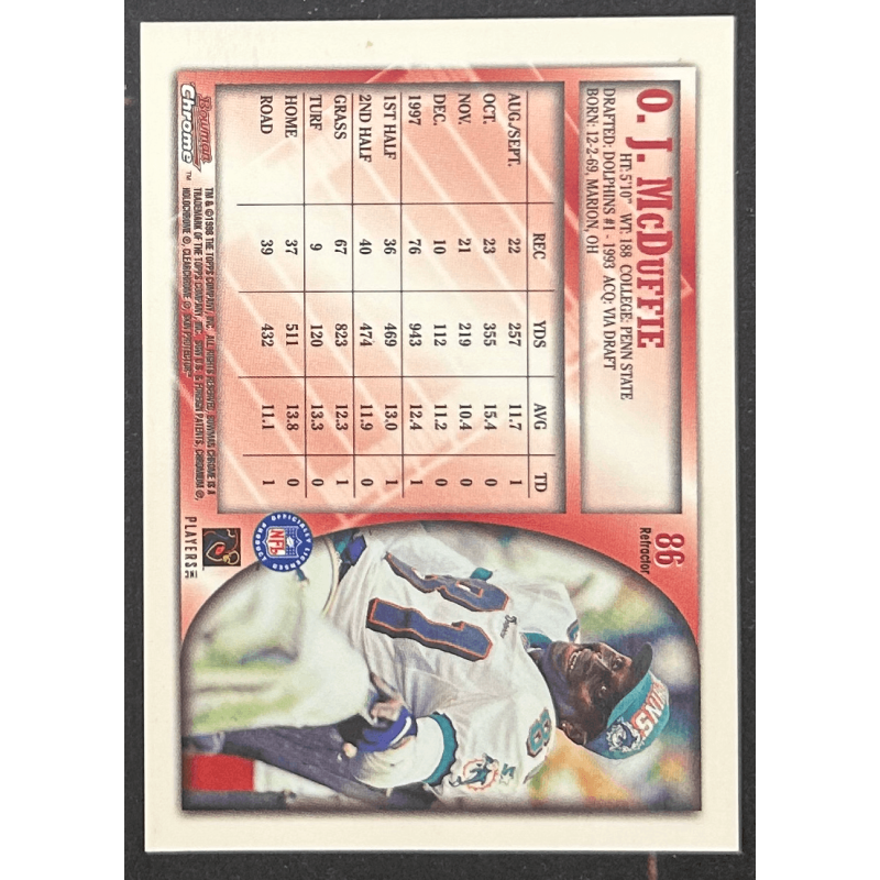 O.J McDuffie 1996 bowman chrome refractor