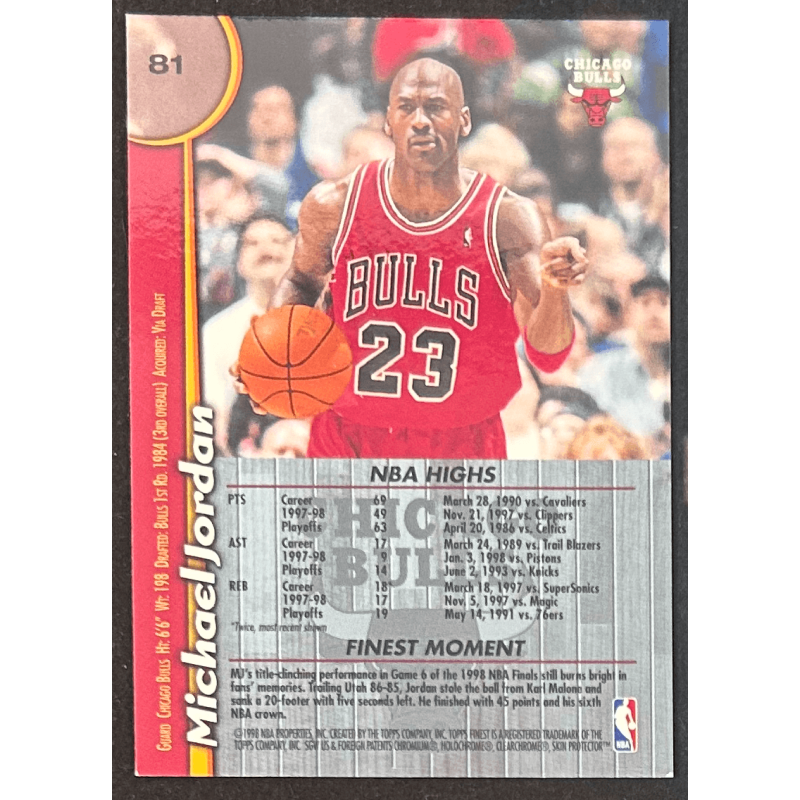 Michael Jordan 1998-99 Topps finest 81