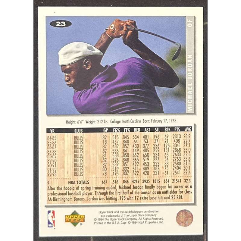 Michael Jordan 1994-95 Collector's Choice Silver Signature 23
