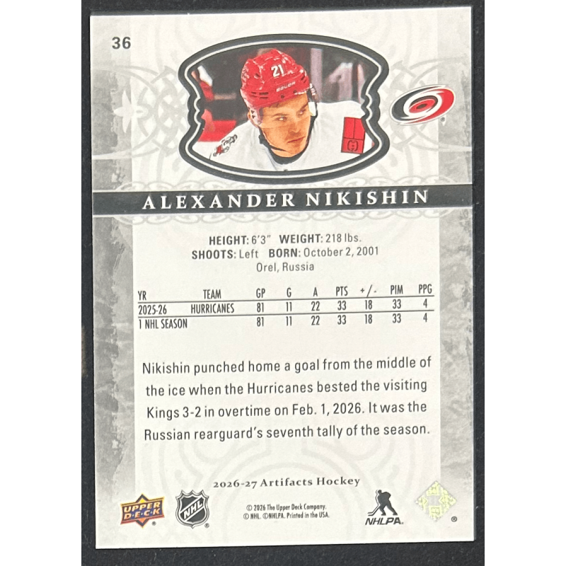 Alexander Nikishin 2026-27 Upper deck artifacts - 36