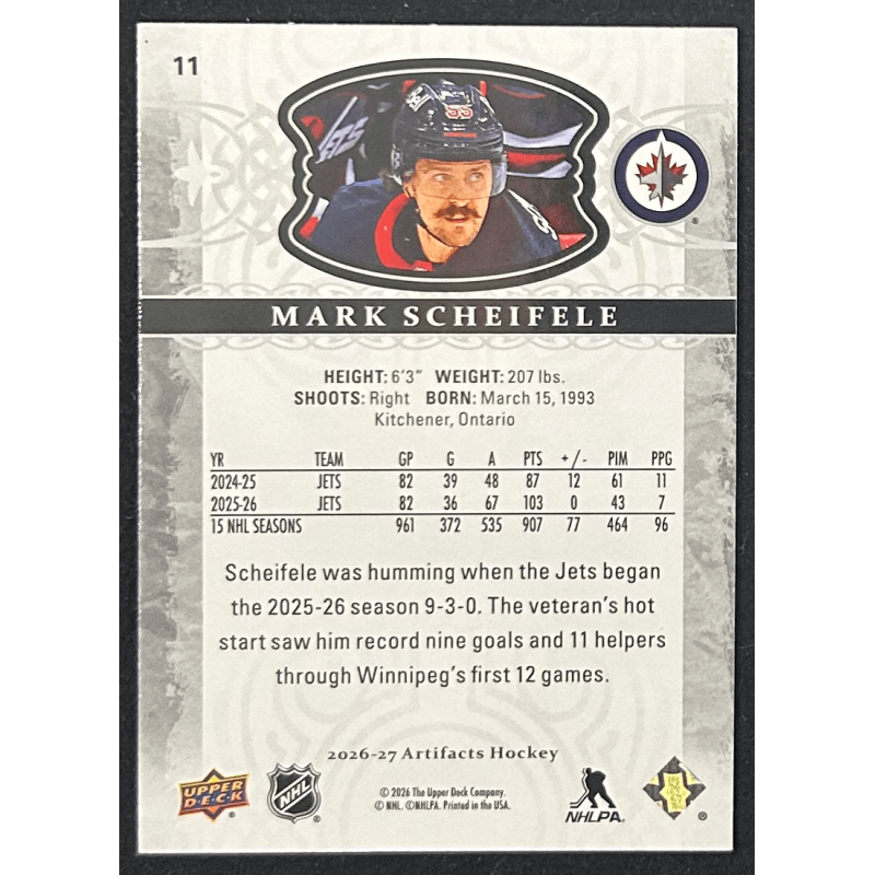 Mark Scheifele 2026-27 Upper deck artifacts - 11