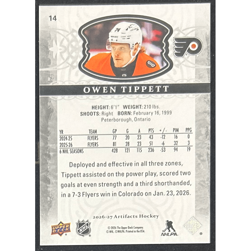 Owen Tippett 2026-27 Upper deck artifacts - 14