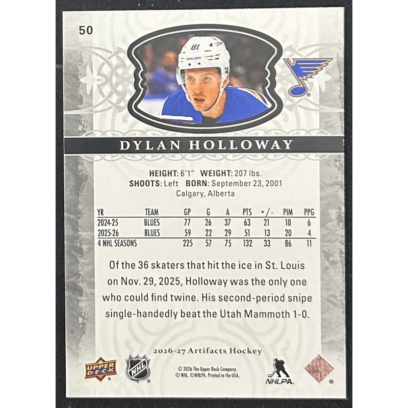 Dylan Holloway 2026-27 Upper deck artifacts - 50
