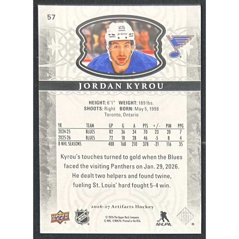 Jordan Kyrou 2026-27 Upper deck artifacts - 57