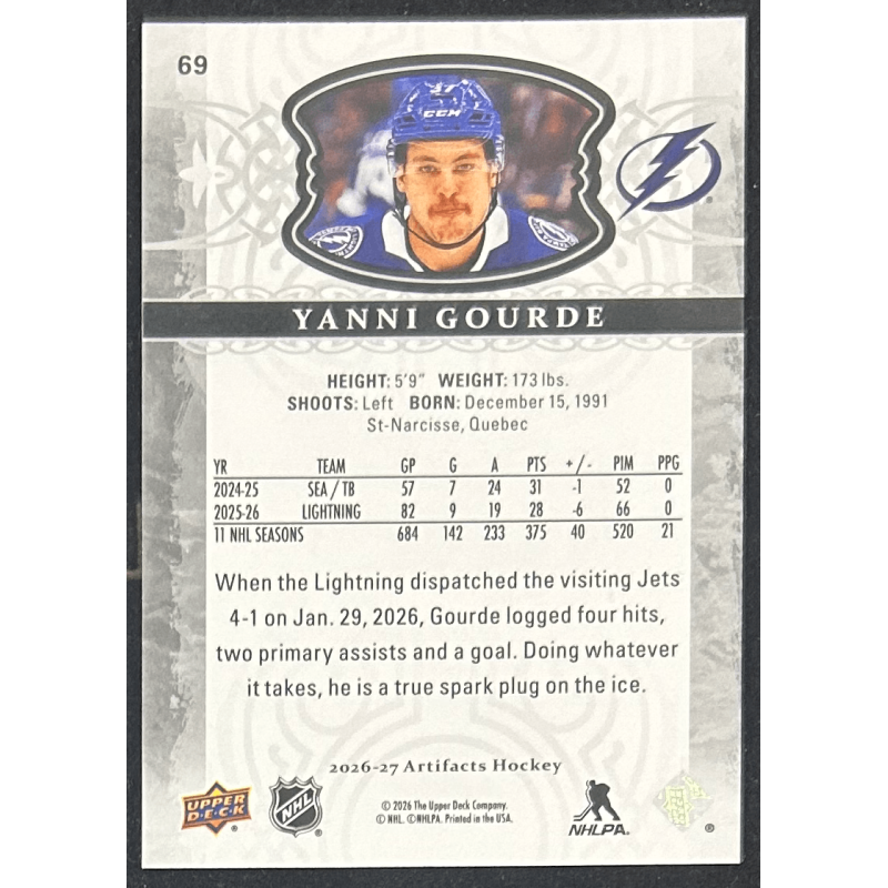 Yanni Gourde 2026-27 Upper deck artifacts - 69