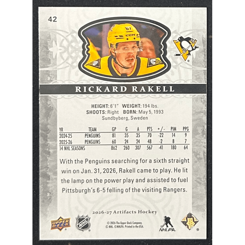 Richard Rakell 2026-27 Upper deck artifacts - 42