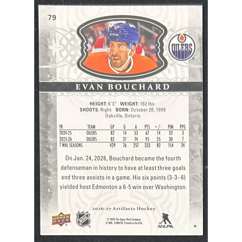 Evan Bouchard 2026-27 Upper deck artifacts - 79