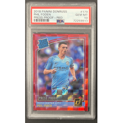 Phil Foden 2018 Panini donruss rated rookie artist proof red PSA 10