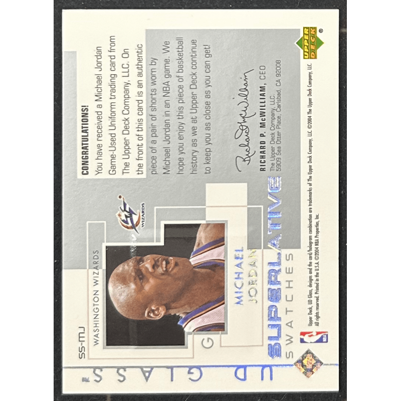 Michael Jordan 2003-04 UD Glass Superlative Swatches SSMJ