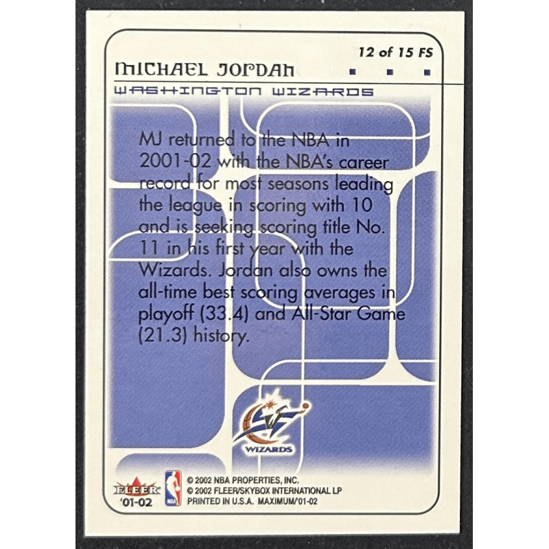 Michael Jordan 2001-02 Fleer Maximum Floor Score 12