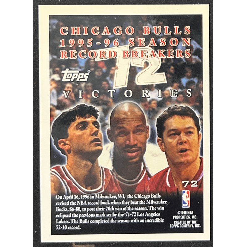 Chicago Bulls 1996-97 Topps - 72 Wins