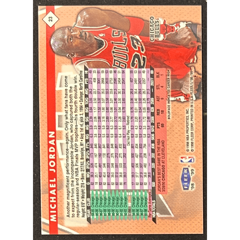 Michael Jordan 1998-99 Fleer tradition 23