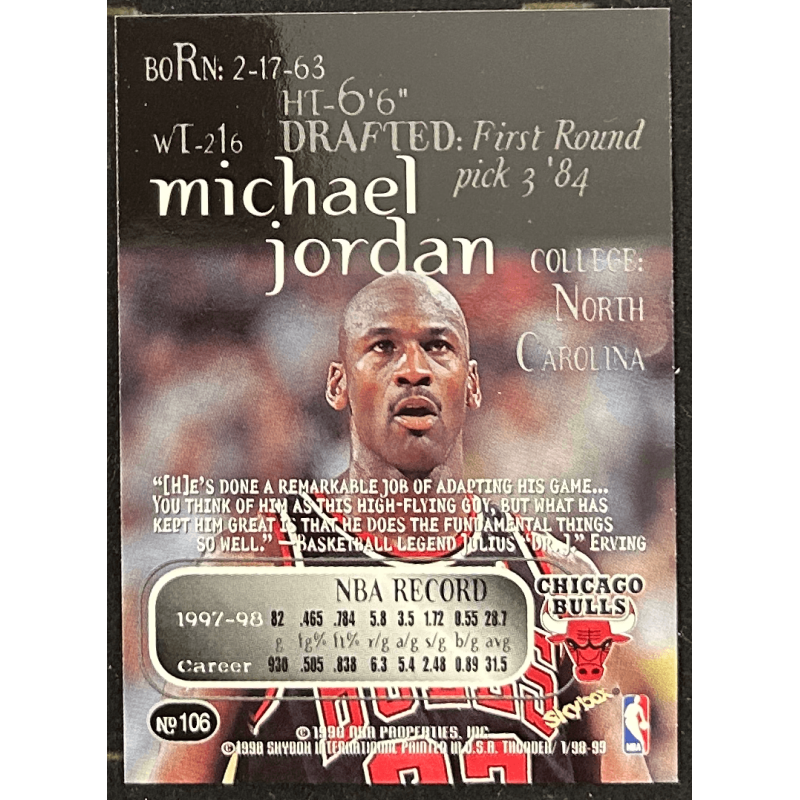 Michael Jordan 1998-99 SkyBox Thunder 106