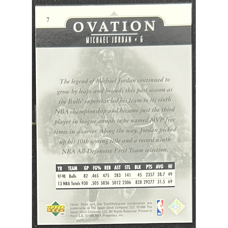 Michael Jordan 1998-99 Upper Deck Ovation 7